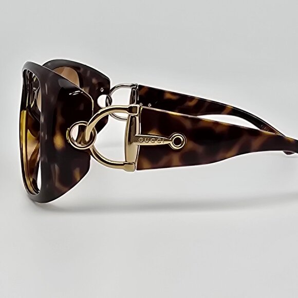 Gucci GG2942/S Tortoise Gold Frame Brown Gradient Lens Oversized Sunglasses 60mm main image 7